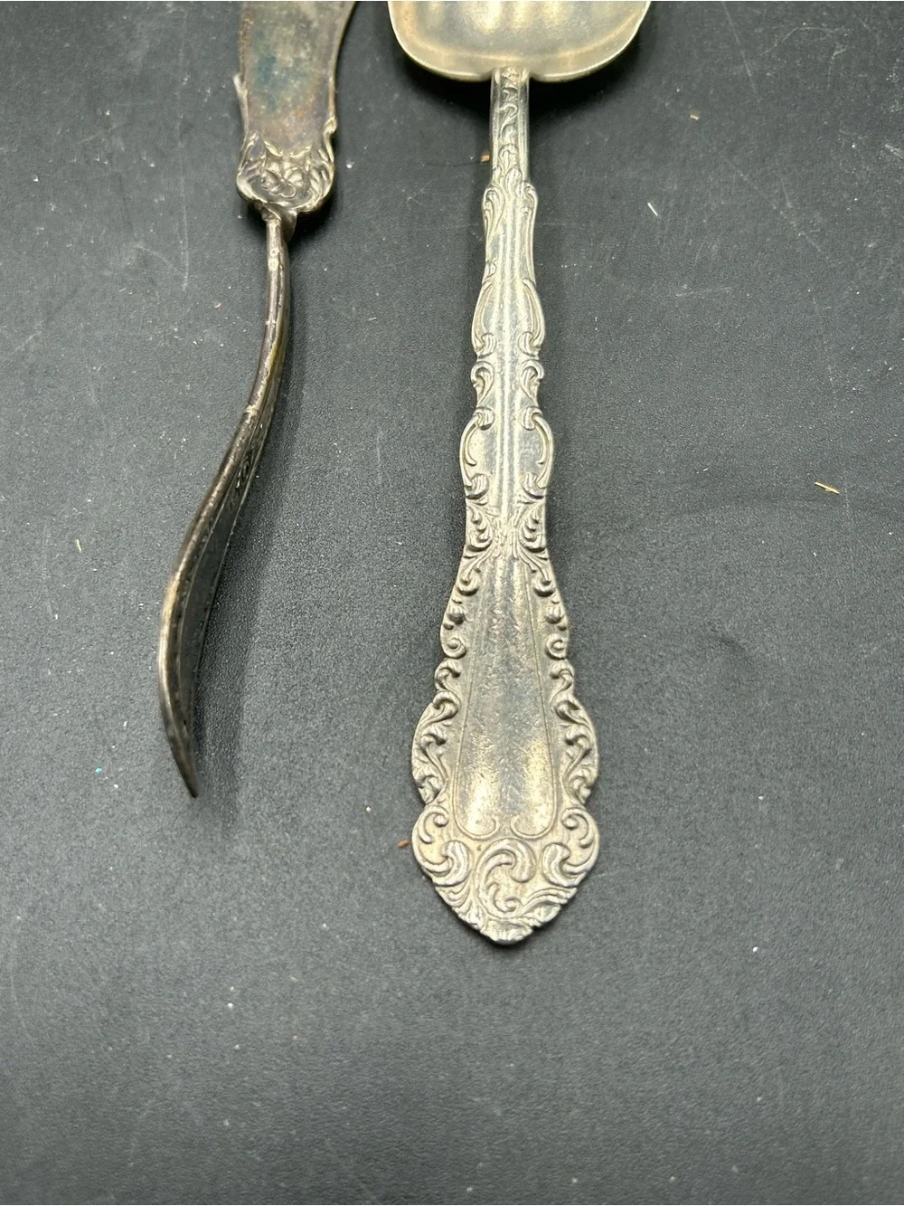 Ornate Silver plate Serving Spoon and butter Spreader